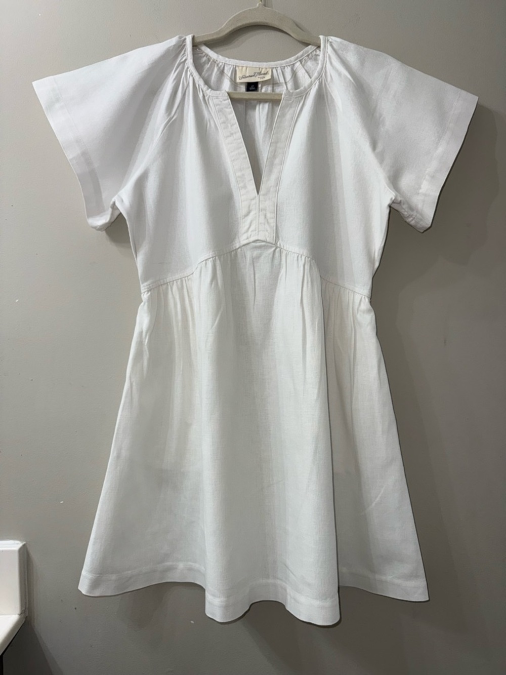 Universal Thread White Linen Dress XS Small Coastal Boho Mini